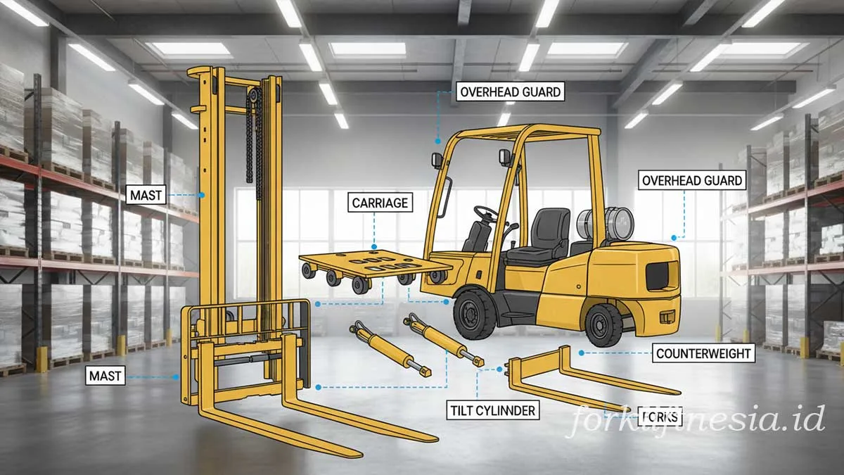 Kamus Lengkap Istilah Umum pada Forklift: Teknis, Fungsi, & Kode Nameplate